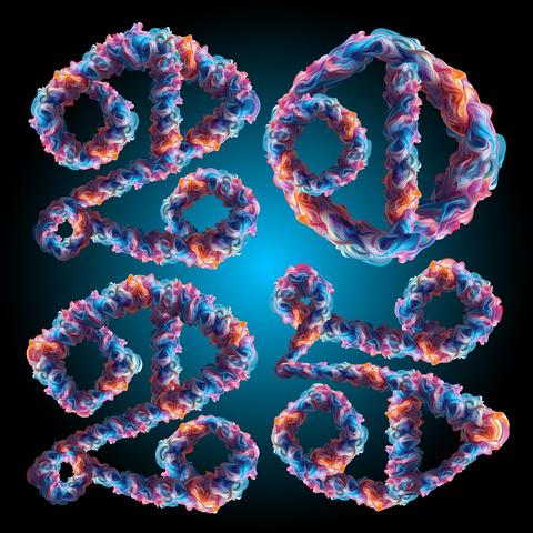 Image Brush called Ice Cream, in orange, pink and blue tones.