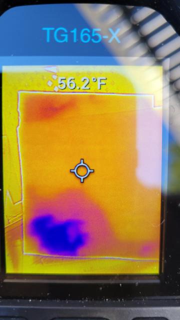 A other patio cushion with a cold wet spot on a corner