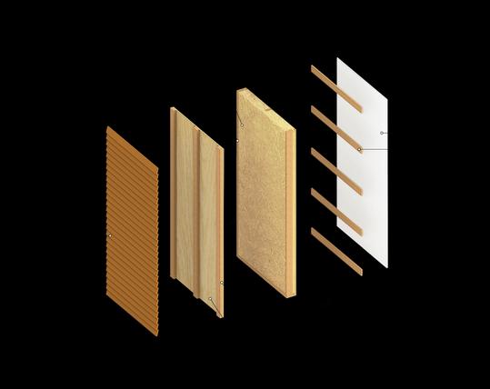 Explosion view of a wall section with a straw panel