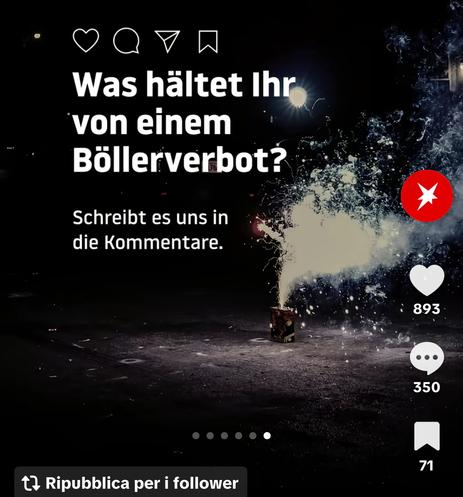 Screenshot von einem TikTok vom Stern “Was hältet ihr von einem Böllerverbot?”
