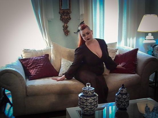 Kodak Charmera shot of a model on a sofa.