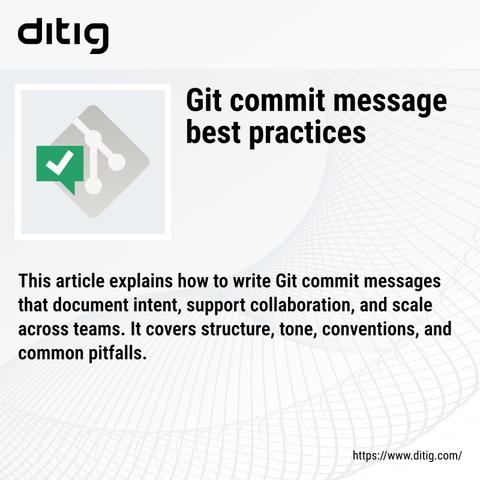Preview image of the article "Git commit message best practices".