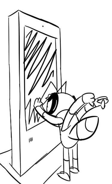 Cobalt punches a mall kiosk display.