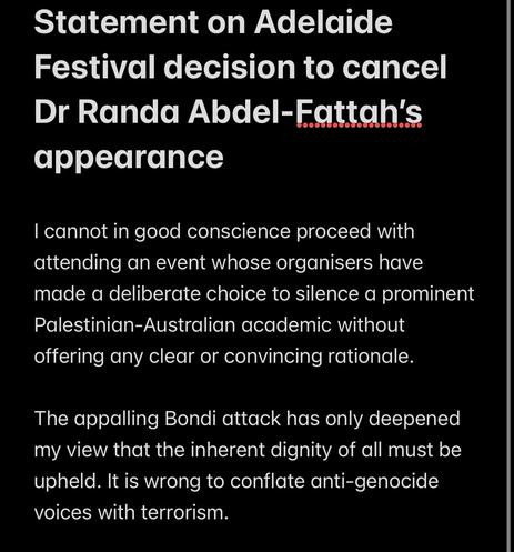 Statement from Amy Remeikis withdrawing from Adelaide Writers’ Festival