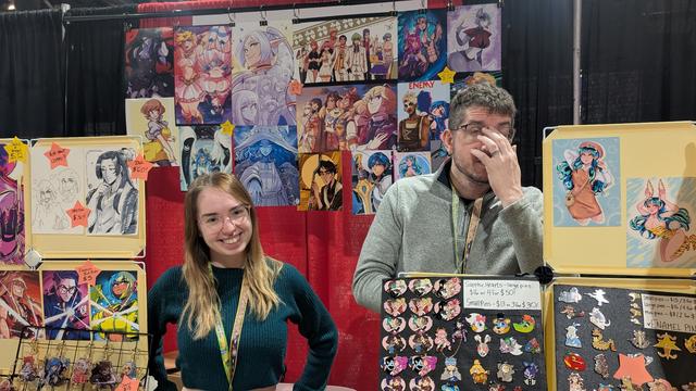 Artists from Scruffy Turtles at their Anime Los Angeles booth