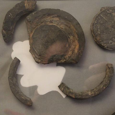 Finds from the production of sapropelite ornaments from the field prospection in Srbeč, Museum of Nové Strašecí, Czech Republic, photo credit 1. Neu-Kelte