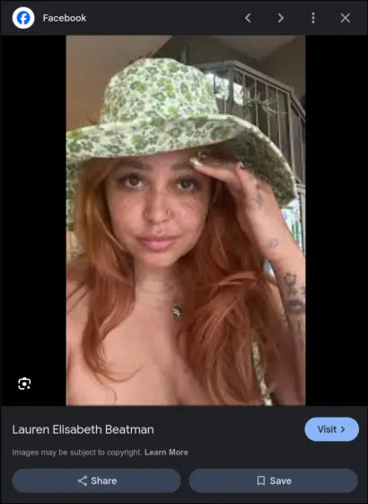 Photo of the same image posted on Facebook by a different person several years ago.