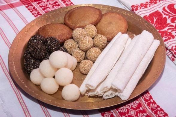 Sweet treats for Bihu festival.