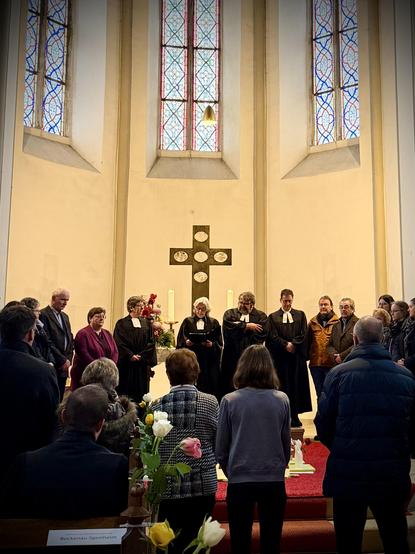 Segnung der ausgeschiedenen und neu eingeführten Kirchenfunktionäre der neuen Kirchengemeinde Nahe-Soonwald