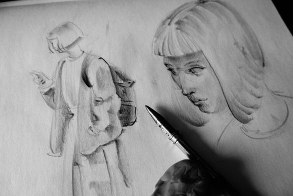 photo of pencil sketches on paper
