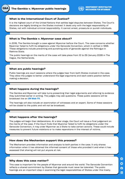 chart provided by IIMM on the ongoing public hearings The Gambia vs Myanmar at the ICJ. https://iimm.un.org/sites/default/files/2026/01/ICJ%20QA%20EN.pdf