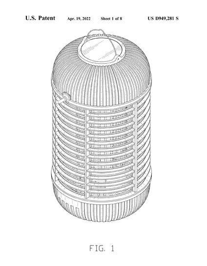 apparatus shaped like a cylinder with rounded ends and lots of little openings spaced across the surface