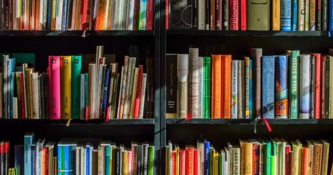 A library full of books.