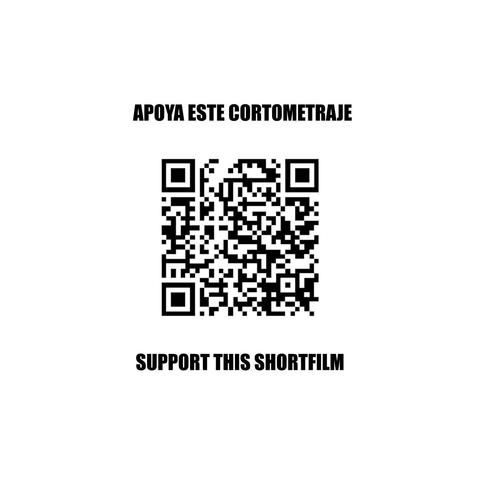 The image features a QR code centered on a plain white background, with the text "APOYA ESTE CORTOMETRAJE" above it and "SUPPORT THIS SHORTFILM" below it.
Link: https://vaki.co/es/vaki/cortometraje-stradivarius-criollo
