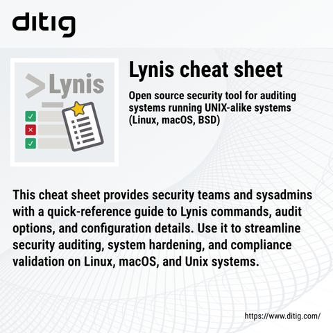 Preview image of Lynis cheat sheet