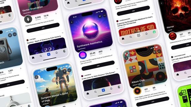Mobile Ansichten von verschiedenen Community-Landing Pages in Digg. Foto (c) Digg.