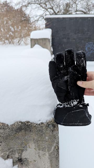 Amateur measurement of the snowpack using a glove. The snow goes to the ring finger, which is about 27 centimetres.

Guelph Ontario Canada #onwx
2026-01-15 13:34ET