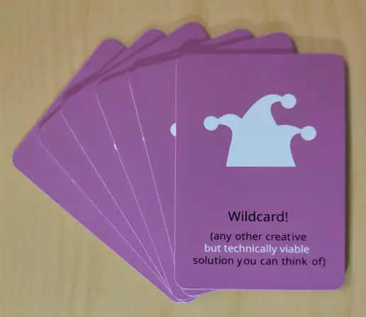 Close-up of the wildcard cards.