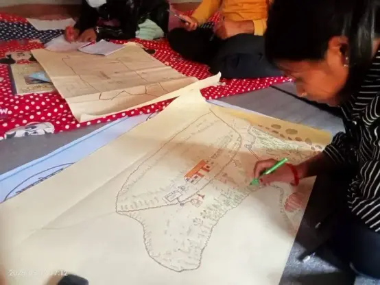 Permaculture Design base map drawing during a course