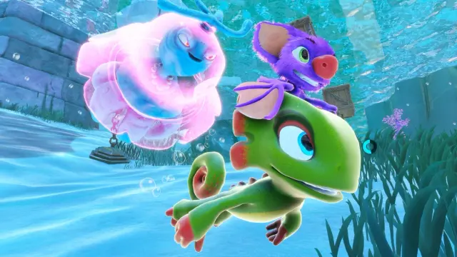 Yooka and laylee swimming