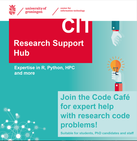 On the 29th of January from 13:00-17:00 the Digital Competence Centre is organizing the first UG/UMCG code café.