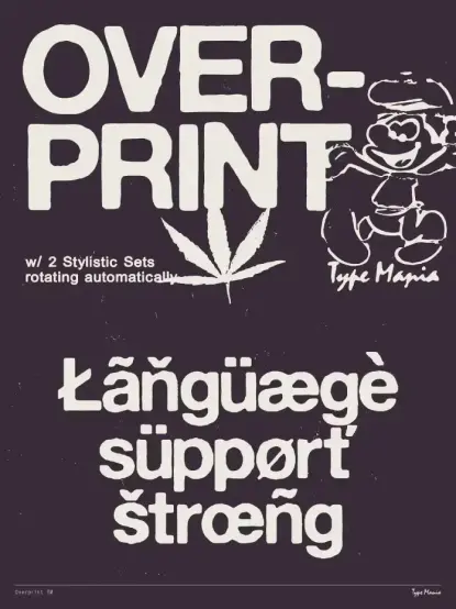 Overprint TM by Type Mania uses contextual alternates to cycle stylistic sets automatically. You get authentic, xeroxed vibes with zero repetition. 



#font #typeface #typography #design #graphicdesign