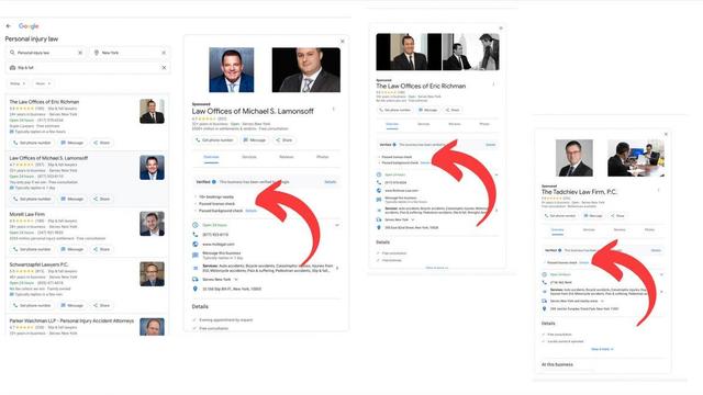 Google Local Service Ads testing verification section with details and qualifications