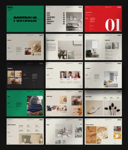 A4 Portfolio Brochure Template by PixWork for Adobe InDesign