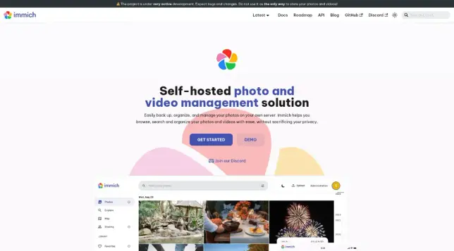 Self-hosted photo and video management solution.