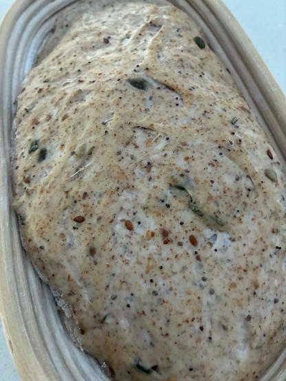 Sourdough in a batard banneton.
