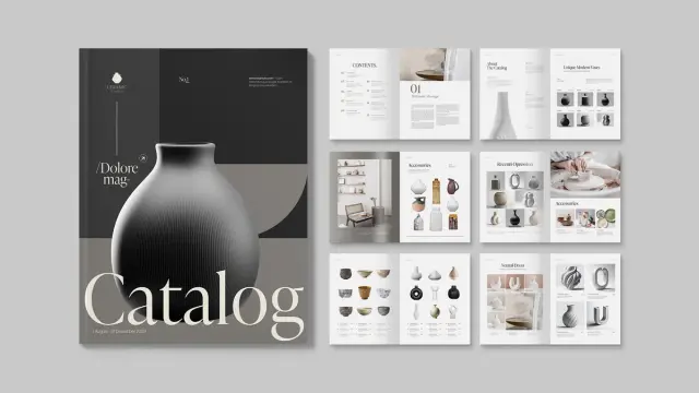 Customizable Adobe InDesign Catalog Template by BrandPacks