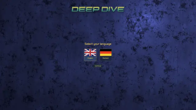 Screenshot of the game showing the intro screen where you can select your language.
Currently englisch and german are available.