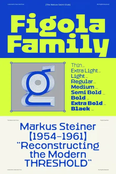 Typography sets a brand’s emotional tone. Created by Bagas Ferdiansah and Septianto Nugroho, Figola is a geometric sans serif released by The Native Saint Club that bridges technical precision and human warmth. It addresses a common design challenge by merging strict geometry with approachable forms, creating a balanced visual language. This dual character—neither cold nor overly soft—is defined as the “Figola Tension,” capturing the typeface’s distinctive equilibrium.