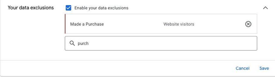 Google Ads data exclusions for Performance Max campaigns