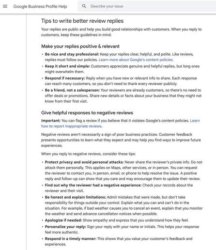 Google Business Profiles updates the tips to get more reviews help