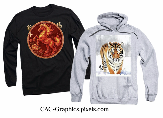 Long sleeve tshirt and hoodie sweatshirt