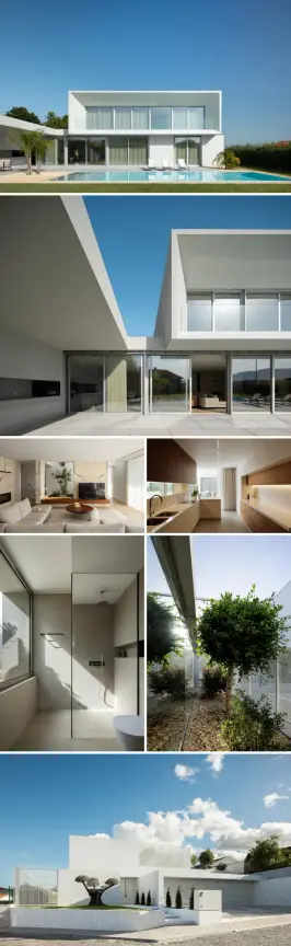 Minimalist White House, a project by Arquitetura501 in Braga, photographed by Ivo Tavares