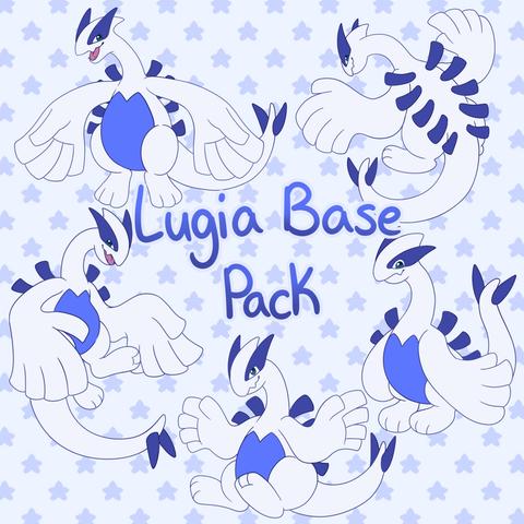 5 poses of the pokemon lugia

it says "lugia base pack"