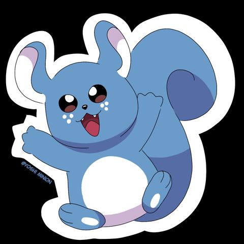 Art of a blue squirrel-like creature.