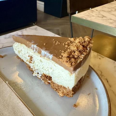 A piece of cheesecake at Roscoes Bakery on Queens Drive in Liverpool.