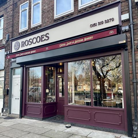 The shop front of Roscoes Bakery on Queens Drive in Liverpool.