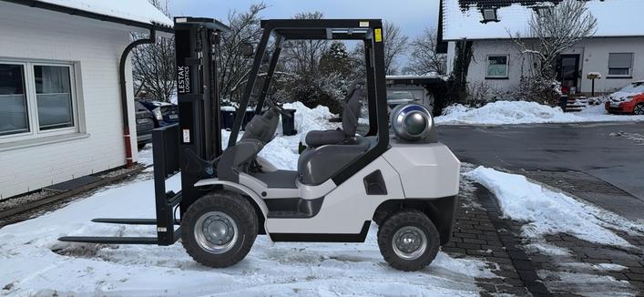 Forklift presented in AR in a snowy parking slot