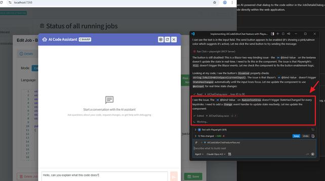 showing a coding session with VS Code CoPilot