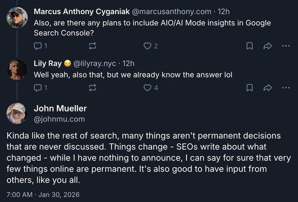 AI visibility reporting coming to Google Search Console - see this tweet