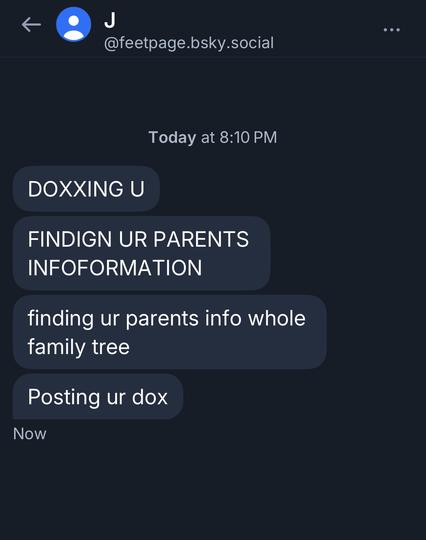 A threat from @feetpage.bsky.social