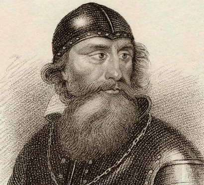 19th century engraving showing what Robert the Bruce (1274-1329) might have looked like.