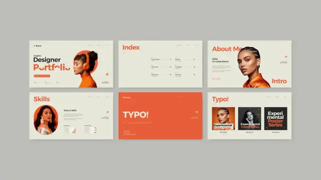Graphic Designer Portfolio Presentation Template by GraphyPix for Adobe InDesign Layouts