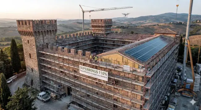 generata AI castello in ristrutturazione con il superbonus