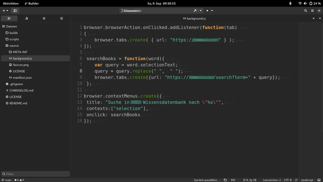 Screenshot der Bookshelf Suche