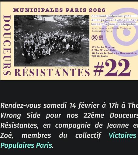 Flyer de la table ronde et conférence organisée par Action Justice Climat le 14 février à Paris